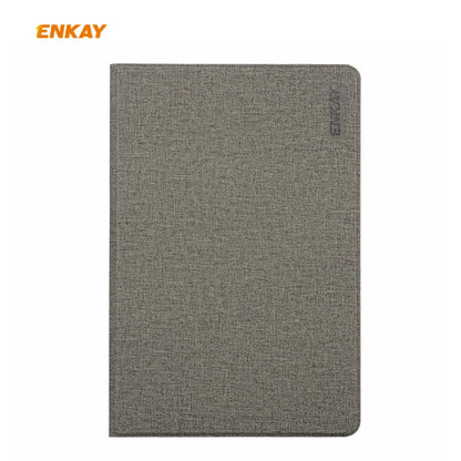 For Samsung Galaxy Tab S6 Lite P610 / P615 / Tab S6 Lite 2022 / P613 / P619 ENKAY Coarse Cloth Leather Smart Tablet Case(Grey) by ENKAY