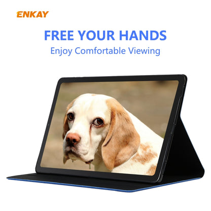 For Samsung Galaxy Tab S6 Lite P610 / P615 / Tab S6 Lite 2022 / P613 / P619 ENKAY Coarse Cloth Leather Smart Tablet Case(Grey) by ENKAY