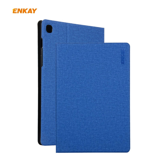 For Samsung Galaxy Tab S6 Lite P610 / P615 / Tab S6 Lite 2022 / P613 / P619 ENKAY Coarse Cloth Leather Smart Tablet Case(Blue) by ENKAY