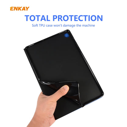 For Samsung Galaxy Tab S6 Lite P610 / P615 / Tab S6 Lite 2022 / P613 / P619 ENKAY Coarse Cloth Leather Smart Tablet Case(Blue) by ENKAY