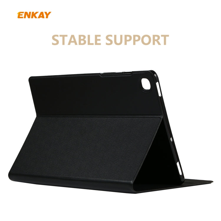 For Samsung Galaxy Tab S6 Lite P610 / P615 / Tab S6 Lite 2022 / P613 / P619 ENKAY Elastic Leather Tablet Case with Holder(Black) by ENKAY