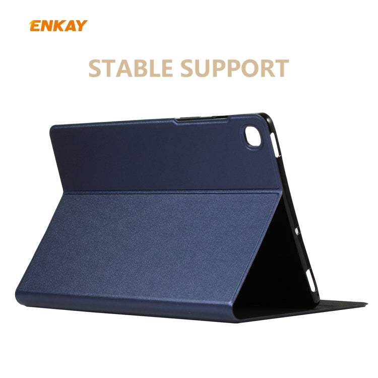 For Samsung Galaxy Tab S6 Lite P610 / P615 / Tab S6 Lite 2022 / P613 / P619 ENKAY Elastic Leather Tablet Case with Holder(Dark Blue) by ENKAY