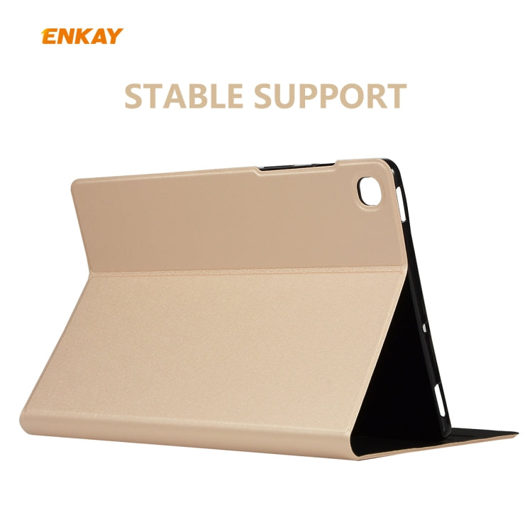 For Samsung Galaxy Tab S6 Lite P610 / P615 / Tab S6 Lite 2022 / P613 / P619 ENKAY Elastic Leather Tablet Case with Holder(Golden) by ENKAY