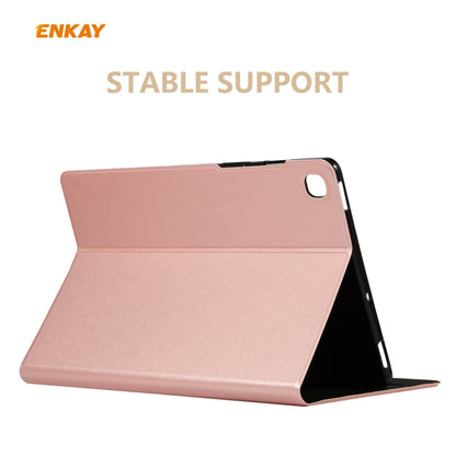 For Samsung Galaxy Tab S6 Lite P610 / P615 / Tab S6 Lite 2022 / P613 / P619 ENKAY Elastic Leather Tablet Case with Holder(Pink) by ENKAY