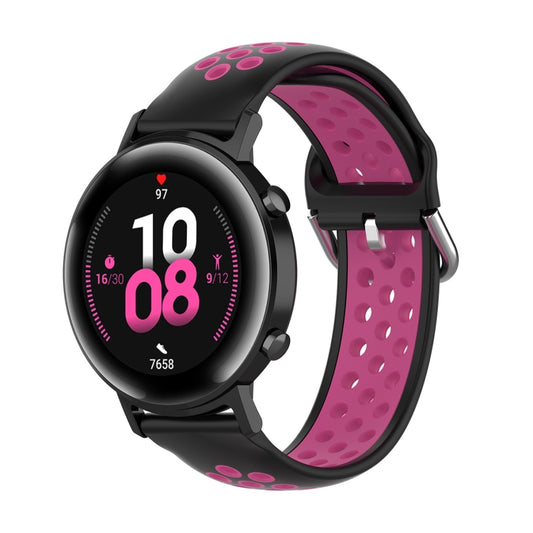 22mm For Huawei Watch GT2e/GT/GT2 46MM Fashion Inner Buckle Silicone Watch Band(Black rose) by bashfashion