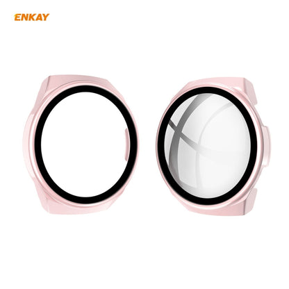 For Huawei Watch GT 2e 46mm ENKAY Hat-Prince ENK-AC8203 Full Coverage PC Frosted Case + 9H Tempered Glass Film(Pink) by ENKAY