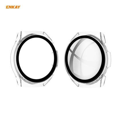 For Huawei Watch GT 2e 46mm ENKAY Hat-Prince ENK-AC8203 Full Coverage PC Frosted Case + 9H Tempered Glass Film(Transparent) by ENKAY