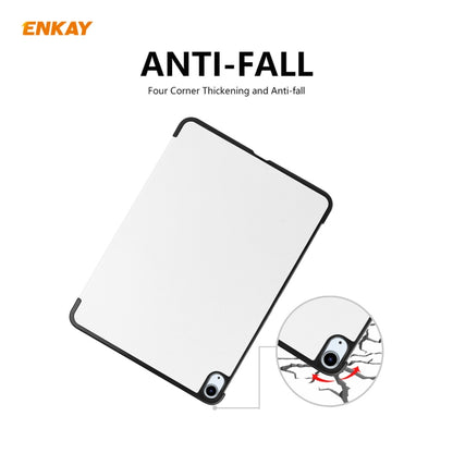 For iPad Air 11 2024 / Pro 11 2018 / Air 10.9 2022 ENKAY 3-folding Plastic Leather Smart Tablet Case(White) by ENKAY