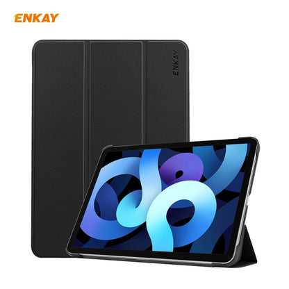 For iPad Air 11 2024 / Pro 11 2018 / Air 10.9 2022 ENKAY 3-folding Plastic Leather Smart Tablet Case(Black) by ENKAY