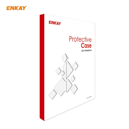 For iPad 10.2 2021 / 2020 / 2019 ENKAY ENK-8014 PU Leather + Plastic Smart Case with Three-folding Holder(White) by ENKAY