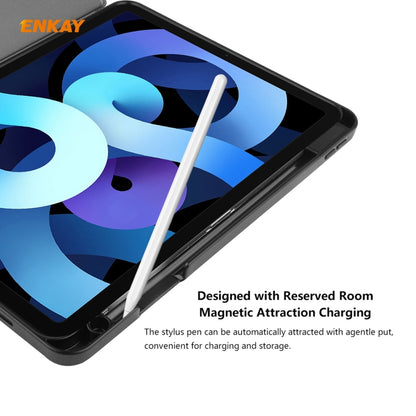 For iPad Air 11 2024 / Pro 11 2018 / Air 10.9 2022 ENKAY TPU Leather Smart Tablet Case with Pen Slot(Dark Blue) by ENKAY