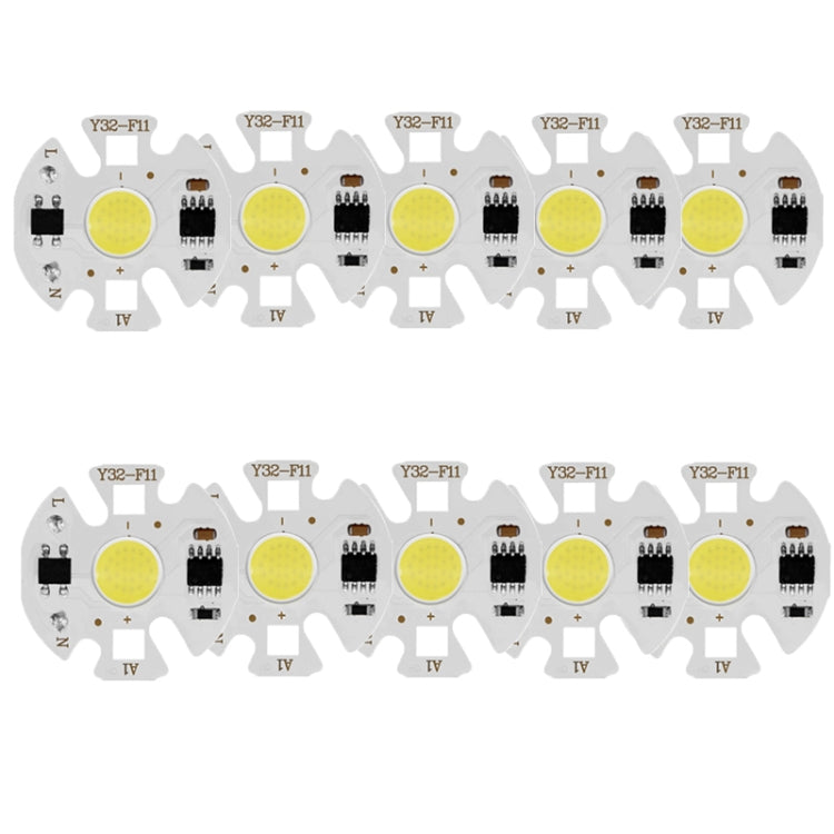 10 PCS COB LED Light Chip AC 220V LED Bulb Light Intelligent IC Driver Bulb Light DIY Spotlight Downlight Chip Outdoor Flood Light(5W(Cold White)) by bashfashion