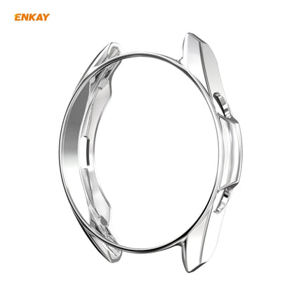 For Samsung Galaxy Watch 3 41mm 2 in 1 ENKAY Hat-Prince Electroplate Soft TPU Case + 0.2mm 9H 2.15D Curved Edge Tempered Glass Film(Silver) by ENKAY