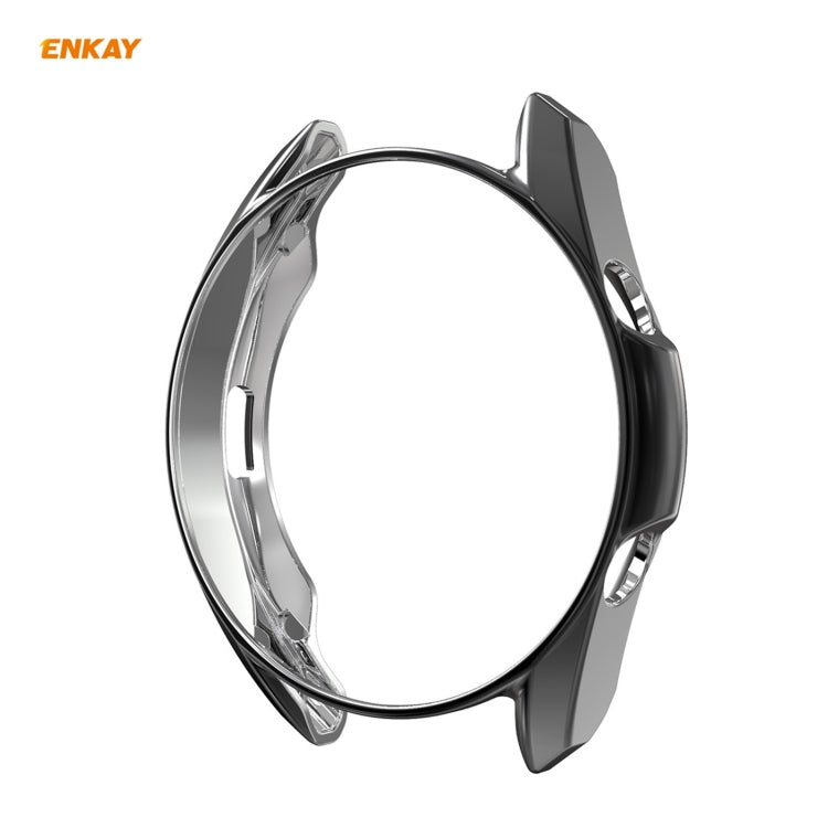 For Samsung Galaxy Watch 3 45mm 2 in 1 ENKAY Hat-Prince Electroplate Soft TPU Case + 0.2mm 9H 2.15D Curved Edge Tempered Glass Film(Black) by ENKAY