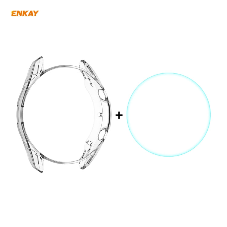 For Samsung Galaxy Watch 3 45mm 2 in 1 ENKAY Hat-Prince Transparent Soft TPU Case + 0.2mm 9H 2.15D Curved Edge Tempered Glass Film by ENKAY
