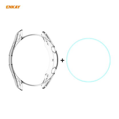 For Samsung Galaxy Watch 3 45mm 2 in 1 ENKAY Hat-Prince Transparent Soft TPU Case + 0.2mm 9H 2.15D Curved Edge Tempered Glass Film by ENKAY
