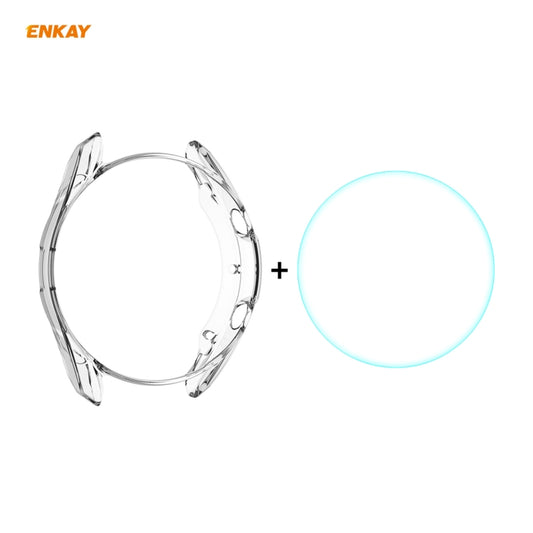 For Samsung Galaxy Watch 3 45mm 2 in 1 ENKAY Hat-Prince Transparent Soft TPU Case + 0.2mm 9H 2.15D Curved Edge Tempered Glass Film by ENKAY