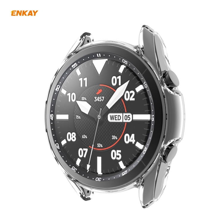 For Samsung Galaxy Watch 3 45mm 2 in 1 ENKAY Hat-Prince Transparent Soft TPU Case + 0.2mm 9H 2.15D Curved Edge Tempered Glass Film by ENKAY