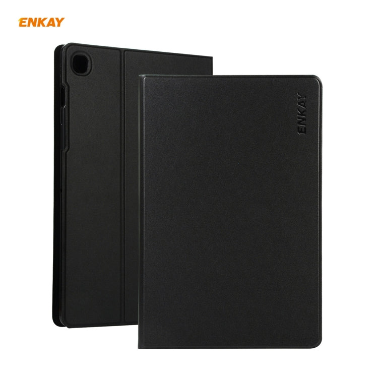 For Samsung Galaxy Tab A7 10.4 T500 / T505 2020 / 2022 ENKAY Horizontal Flip PU Leather + TPU Smart Case with Holder & Sleep / Wake-up Function(Black) by ENKAY