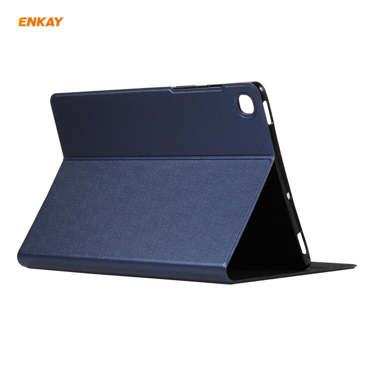 For Samsung Galaxy Tab A7 10.4 T500 / T505 2020 / 2022 ENKAY Horizontal Flip PU Leather + TPU Smart Case with Holder & Sleep / Wake-up Function(Dark Blue) by ENKAY