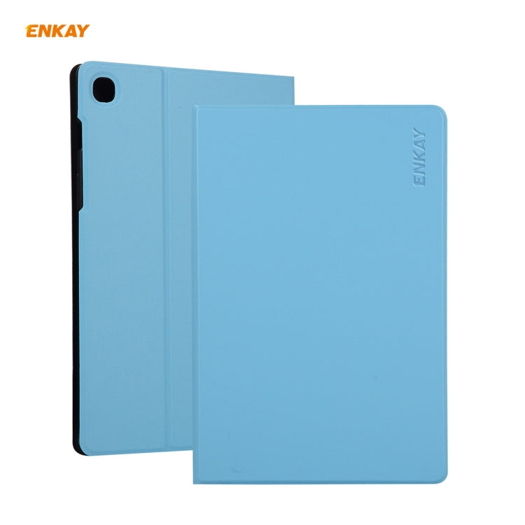 For Samsung Galaxy Tab A7 10.4 T500 / T505 2020 / 2022 ENKAY Horizontal Flip PU Leather + TPU Smart Case with Holder & Sleep / Wake-up Function(Light Blue) by ENKAY