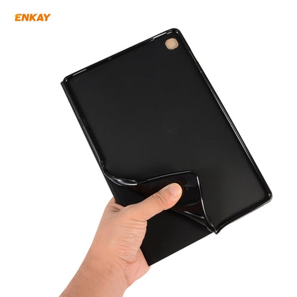 For Samsung Galaxy Tab A7 10.4 T500 / T505 2020 / 2022 ENKAY Horizontal Flip PU Leather + TPU Smart Case with Holder & Sleep / Wake-up Function(Black) by ENKAY