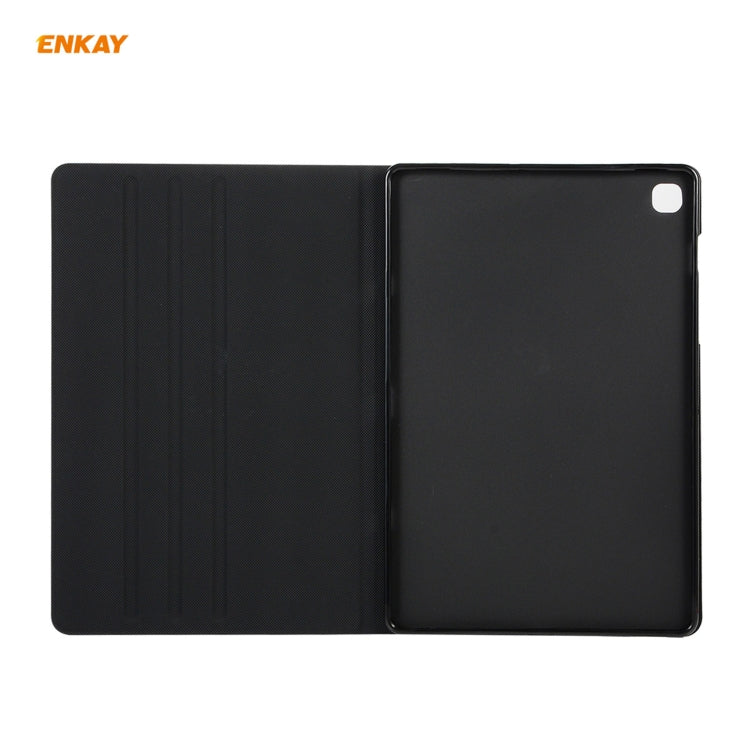 For Samsung Galaxy Tab A7 10.4 T500 / T505 2020 / 2022 ENKAY Coarse Cloth Pattern PU Leather + TPU Smart Case with Holder & Sleep / Wake-up Function(Light Brown) by ENKAY
