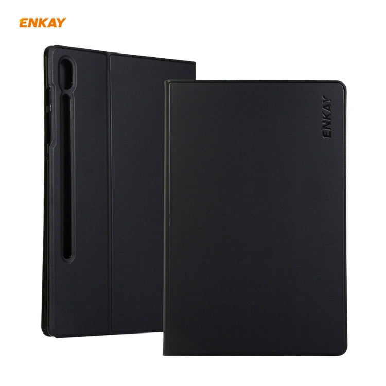 For Samsung Galaxy Tab S8 / Galaxy Tab S7 11.0 T870 / T875 ENKAY Horizontal Flip PU Leather + TPU Smart Case with Holder & Sleep / Wake-up Function(Black) by ENKAY