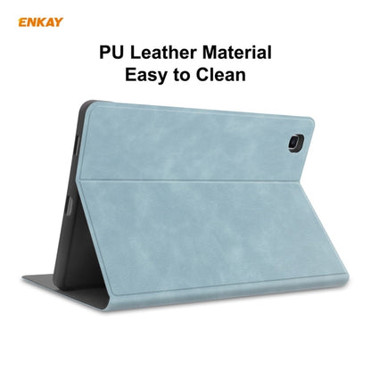 ENKAY ENK-8025 Cow Texture PU Leather + TPU Smart Case with Pen Slot for Samsung Galaxy Tab S6 Lite P610 / P615 / Tab S6 Lite 2022 / P613 / P619(Sky Blue) by ENKAY