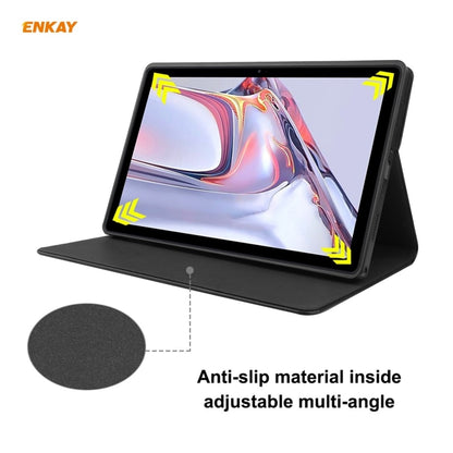 For Samsung Galaxy Tab A7 10.4 T500 / T505 2020 / 2022 ENKAY Cow Texture TPU Leather Smart Case(Grey) by ENKAY