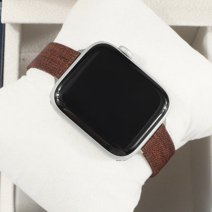 Woven Canvas Nylon Wrist Strap Watch Band For Series 7 41mm / 6 & SE & 5 & 4 40mm / 3 & 2 & 1 38mm(Brown) by bashfashion