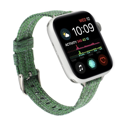 Woven Canvas Nylon Wrist Strap Watch Band For Series 7 41mm / 6 & SE & 5 & 4 40mm / 3 & 2 & 1 38mm(Green) by bashfashion