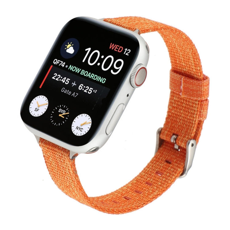 Woven Canvas Nylon Wrist Strap Watch Band For Series 7 45mm / 6 & SE & 5 & 4 44mm / 3 & 2 & 1 42mm(Orange) by bashfashion