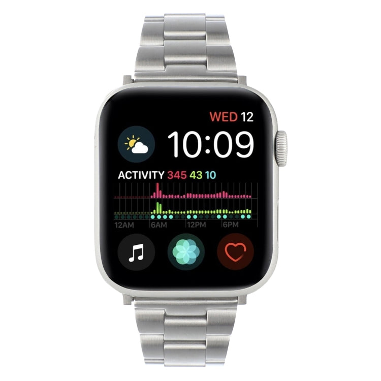 Stainless Steel Three Beads Hand Detachable Xiaoman Waist Strap Wristband For Series 7 41mm / 6 & SE & 5 & 4 40mm / 3 & 2 & 1 38mm(Silver) by bashfashion