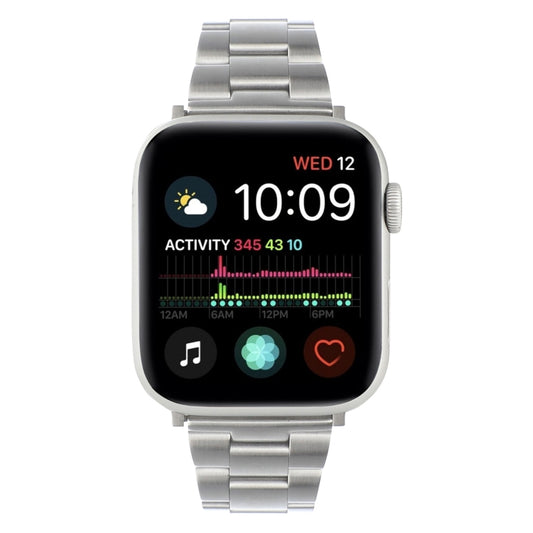 Stainless Steel Three Beads Hand Detachable Xiaoman Waist Strap Wristband For Series 7 41mm / 6 & SE & 5 & 4 40mm / 3 & 2 & 1 38mm(Silver) by bashfashion