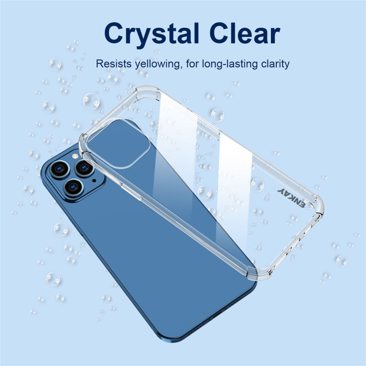 For iPhone 12 Pro Max Hat-Prince ENKAY Clear TPU Shockproof Airbag Soft Case + Camera Lens Glass Film by ENKAY