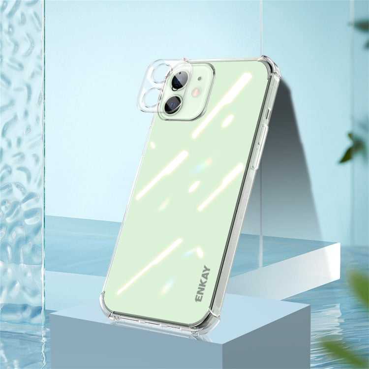 For iPhone 11 Hat-Prince ENKAY Clear TPU Shockproof Airbag Soft Case + Camera Lens Glass Film by ENKAY
