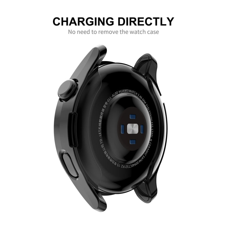 For Huawei Watch 3 46mm ENKAY Hat-Prince Full Coverage Transparent Soft Case TPU HD Clear Cover(Black) by ENKAY