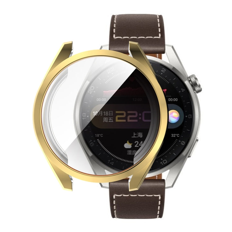 For Huawei Watch 3 Pro 48mm ENKAY Hat-Prince Full Coverage Transparent Soft Case TPU HD Clear Cover(Gold) by ENKAY