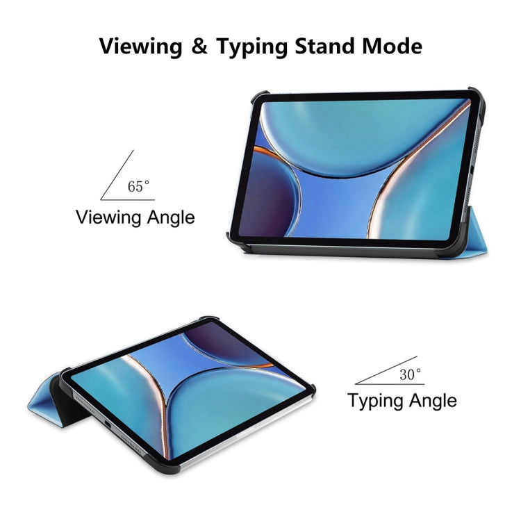 For iPad mini 2024 / mini 6 ENKAY Custer Texture Horizontal Flip PU+PC Leather Tablet Case with Three-folding Holder & Sleep / Wake-up Function(Dark Green) by ENKAY