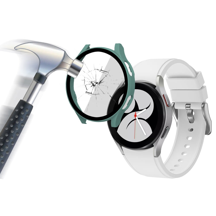 ENKAY Hat-Prince Full Coverage PC Frame + Tempered Glass Protector Composite Case for Samsung Galaxy Watch4 44mm(Green) by ENKAY