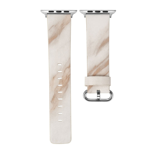 Marbled Leather Strap For Apple Watch Series 9&8&7 41mm / SE 3&SE 2&6&SE&5&4 40mm / 3&2&1 38mm(White) by bashfashion