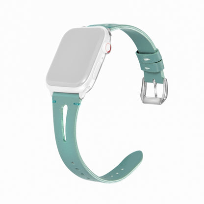 Leather Strap For Apple Watch Series 9&8&7 41mm / SE 3&SE 2&6&SE&5&4 40mm / 3&2&1 38mm(Light Green) by bashfashion