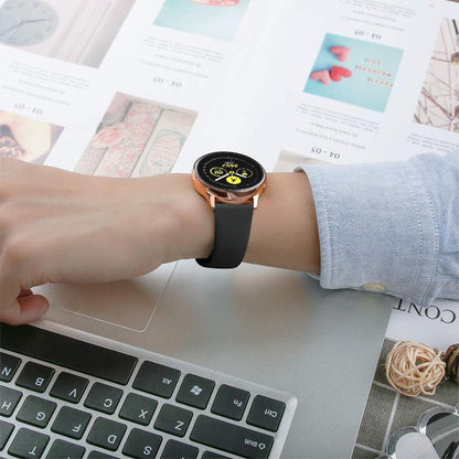 Monochrome Silicone Watch Band For Samsung Galaxy Watch Active 20mm(Black) by bashfashion