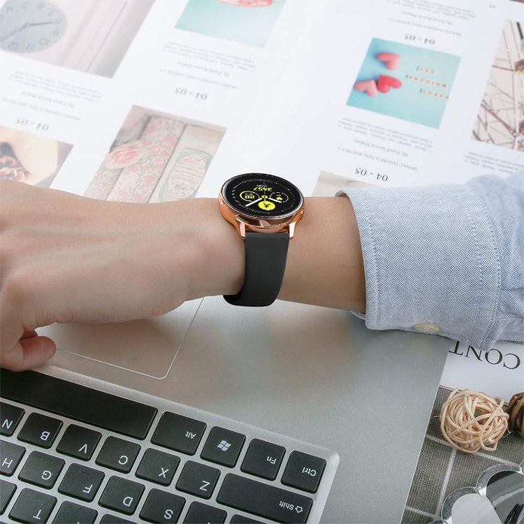 Monochrome Silicone Watch Band for Samsung Galaxy Watch Active 2 22mm(black) by bashfashion