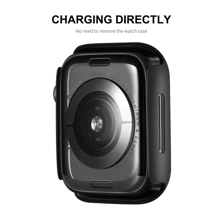 ENKAY Hat-Prince 2 in 1 PC Frame + 9H Tempered Glass Protector Full Coverage Case For Apple Watch Series 9 / 8 / 7 41mm(Pink) by ENKAY