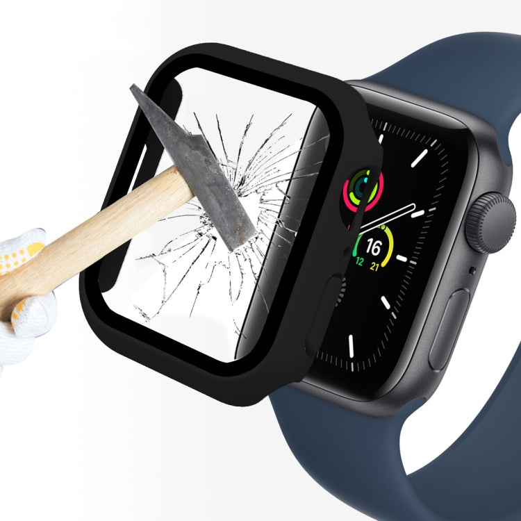 ENKAY Hat-Prince 2 in 1 PC Frame + 9H Tempered Glass Protector Full Coverage Case For Apple Watch Series 9 / 8 / 7 45mm(Black) by ENKAY