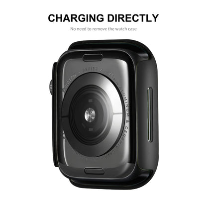 ENKAY Hat-Prince 2 in 1 PC Frame + 9H Tempered Glass Protector Full Coverage Case For Apple Watch Series 9 / 8 / 7 45mm(Black) by ENKAY