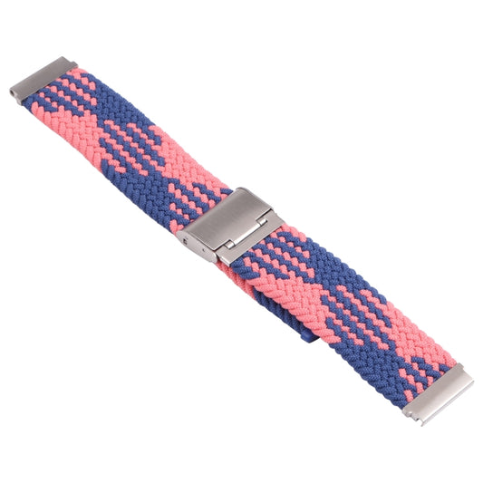 For Samsung Galaxy Watch 4 / Watch 5 20mm Nylon Braided Metal Buckle Watch Band(Z Blue Pink) by bashfashion