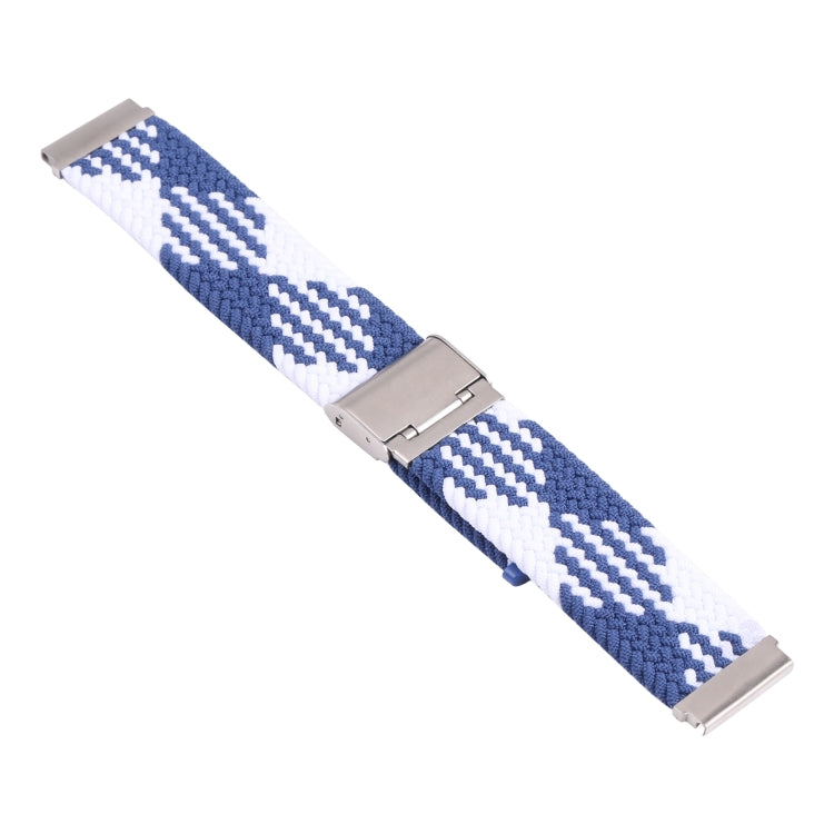 For Samsung Galaxy Watch 4 / Watch 5 20mm Nylon Braided Metal Buckle Watch Band(Z Blue White) by bashfashion